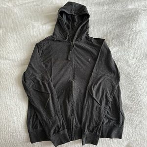 ALL SAINTS | Medium dark gray zipper hoodie